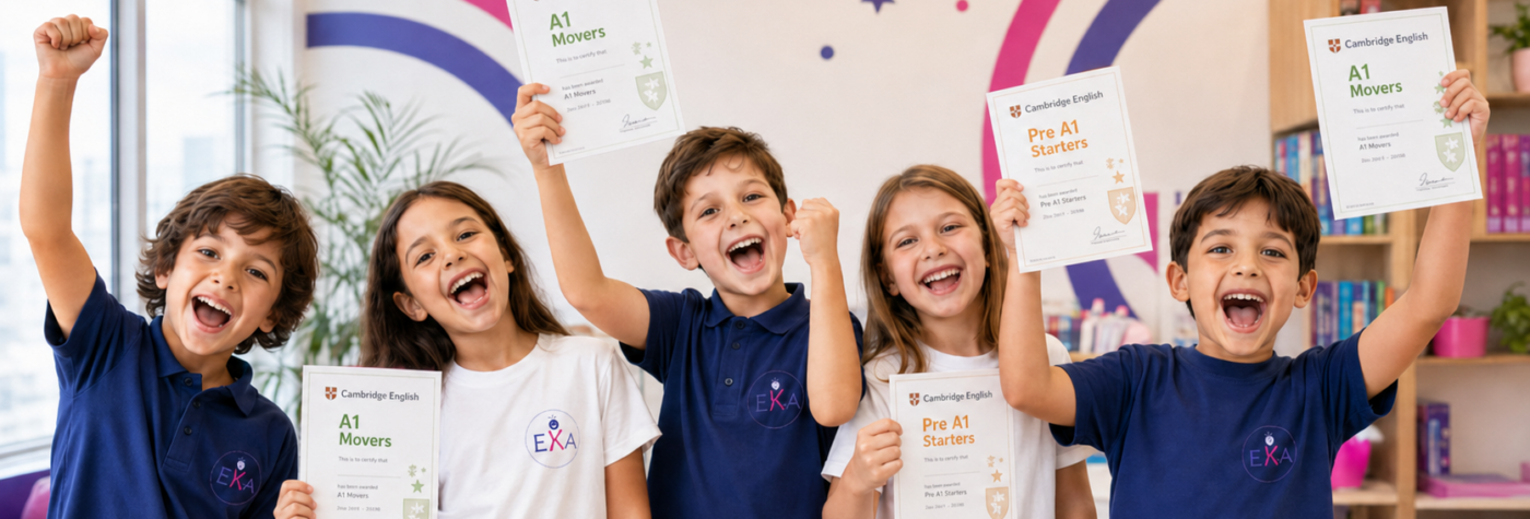 Copii la cursuri Cambridge YLE pentru clasele II–IV, Pre A1 Starters și A1 Movers, English Kids Academy