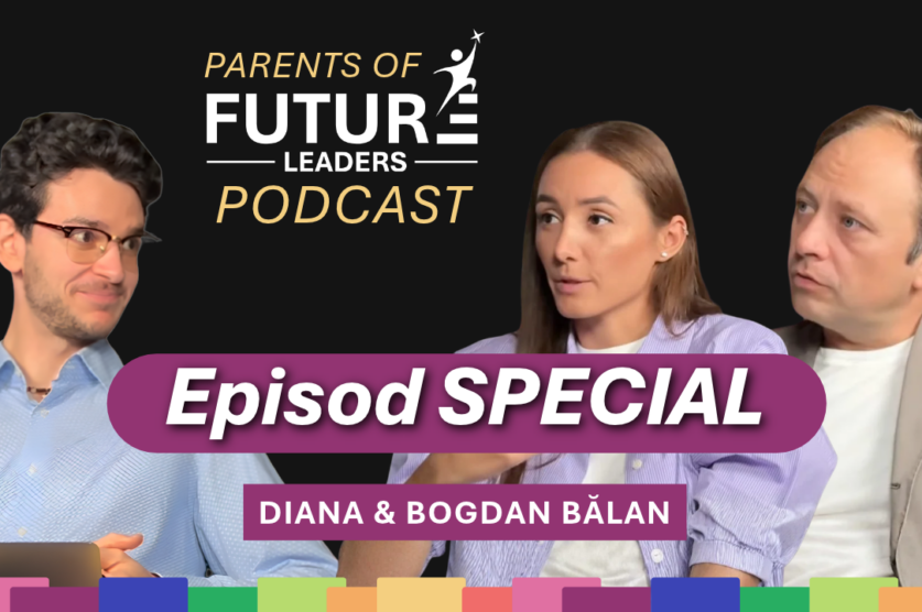 Petru Gânj alături de Diana și Bogdan Bălan, invitați la Future Leaders Podcast, într-un episod special despre parenting și educația copiilor.